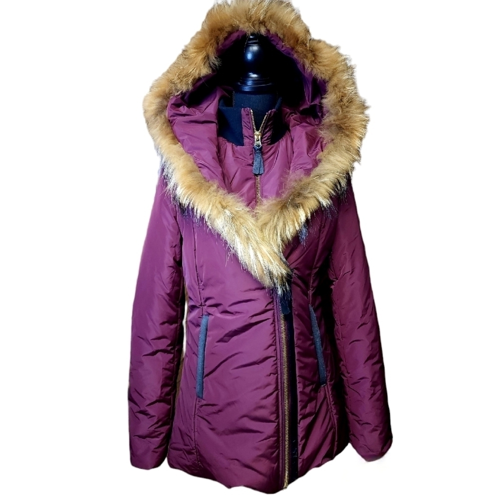 💜 Rich Cotton Burgundy Coat Size M